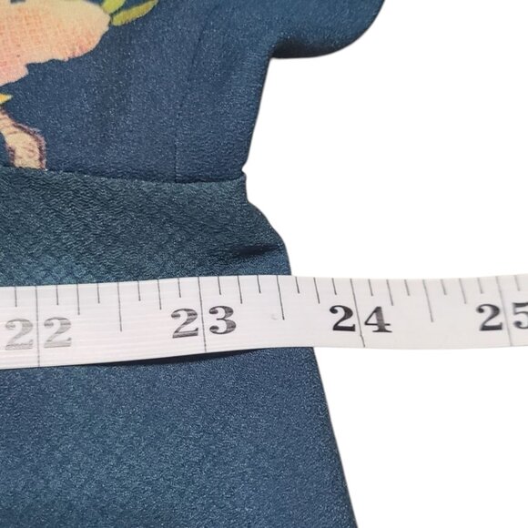 Cintron Santa Monica Asian Peacock Bonsai Teal Wearable Art XL Blouse - Picture 14 of 16